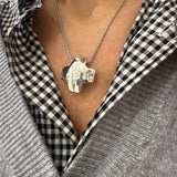 Collana Croce bombata acciaio inossidabile