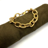 Bracciale Rolò martellato dorato in acciaio inossidabile