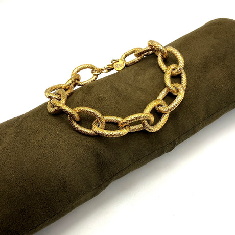 Bracciale Rolò martellato dorato in acciaio inossidabile