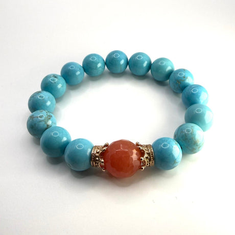 Bracciale Pasta di Turchese, Corniola e Corone