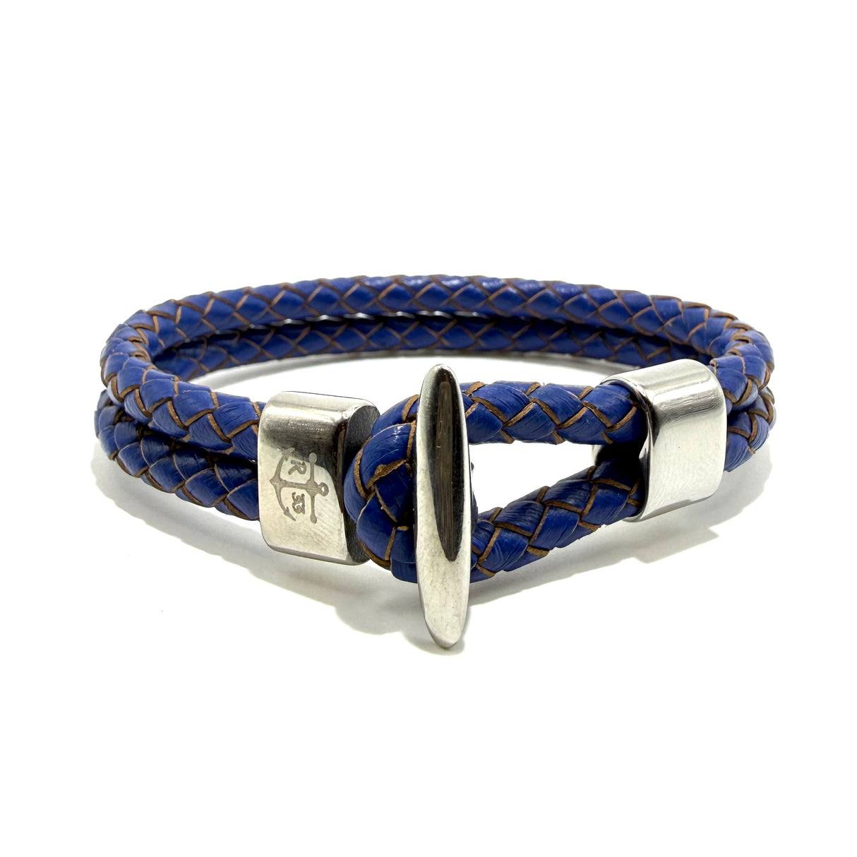 Bracciale Bitta in pelle blu elettrico