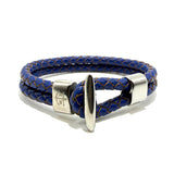 Bracciale Bitta in pelle blu elettrico