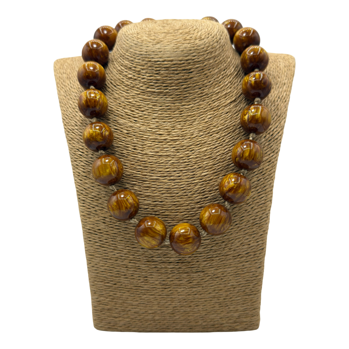 Collana sfere in Resina Occhio di Tigre