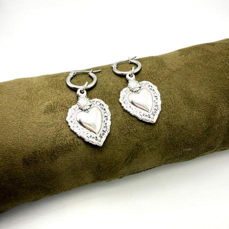 Orecchini Cerchio con Cuore sacro