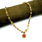 Collana maglia Staffa Gold e cuore sacro