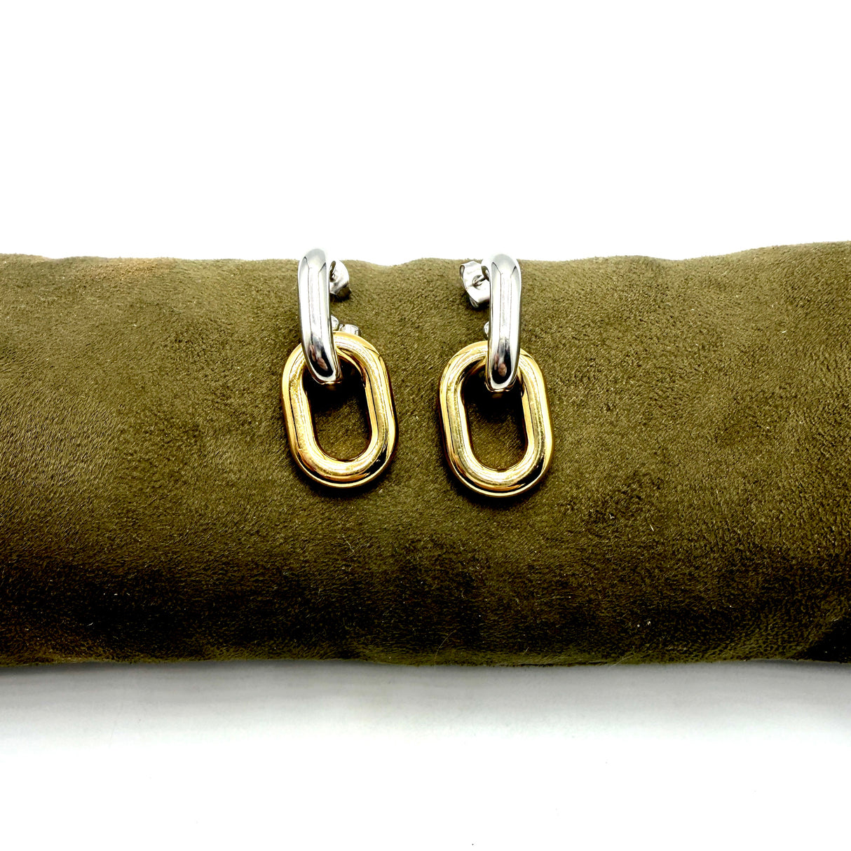 Orecchini doppia rolò silver e dorati