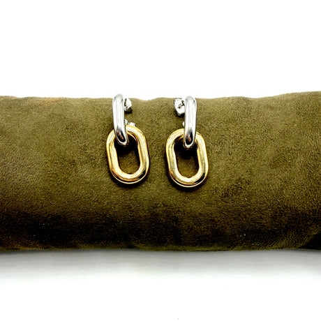Orecchini doppia rolò silver e dorati