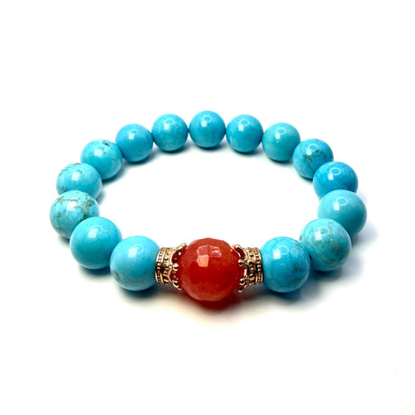 Bracciale Pasta di Turchese, Corniola e Corone