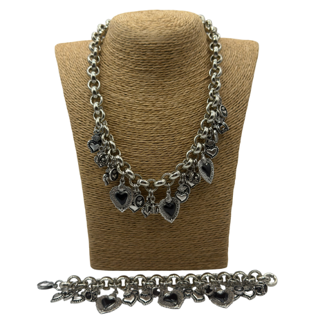 Collana e bracciale Lucky cuore sacro BLACK DUO