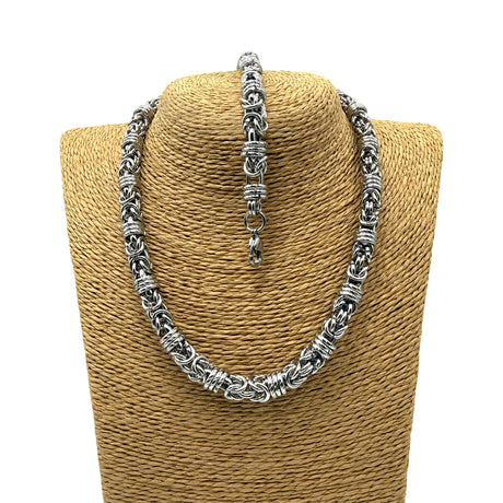 Collana e bracciale Bizantina Anelli ritorti DUO