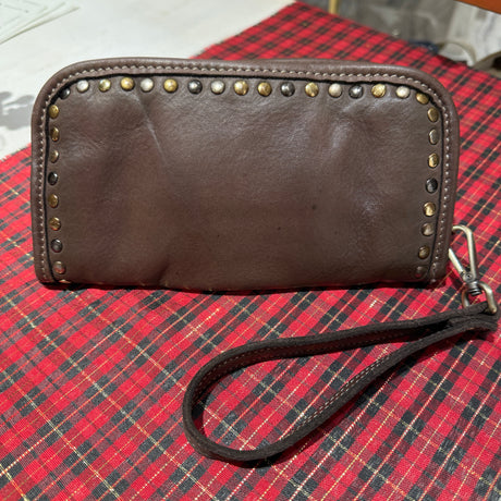 Portafoglio pelle e borchie Testa di Moro