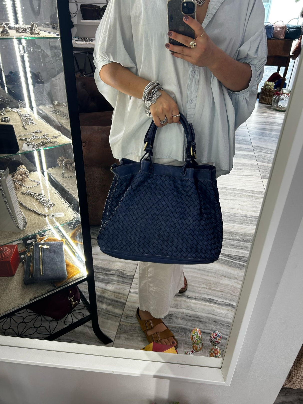 Borsa Intreccio Blu