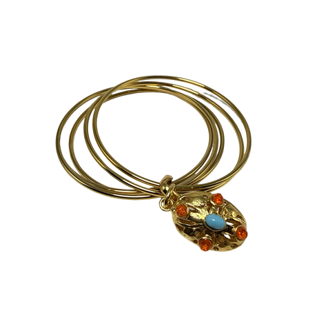 Bracciale 6 fili Lanterna Ovale Turchese e Corniola