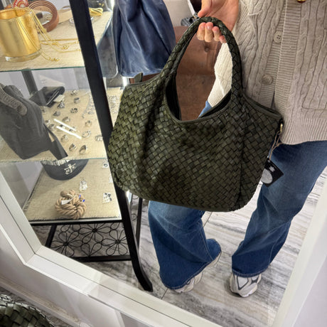 Borsa Intreccio Anita Verde Militare