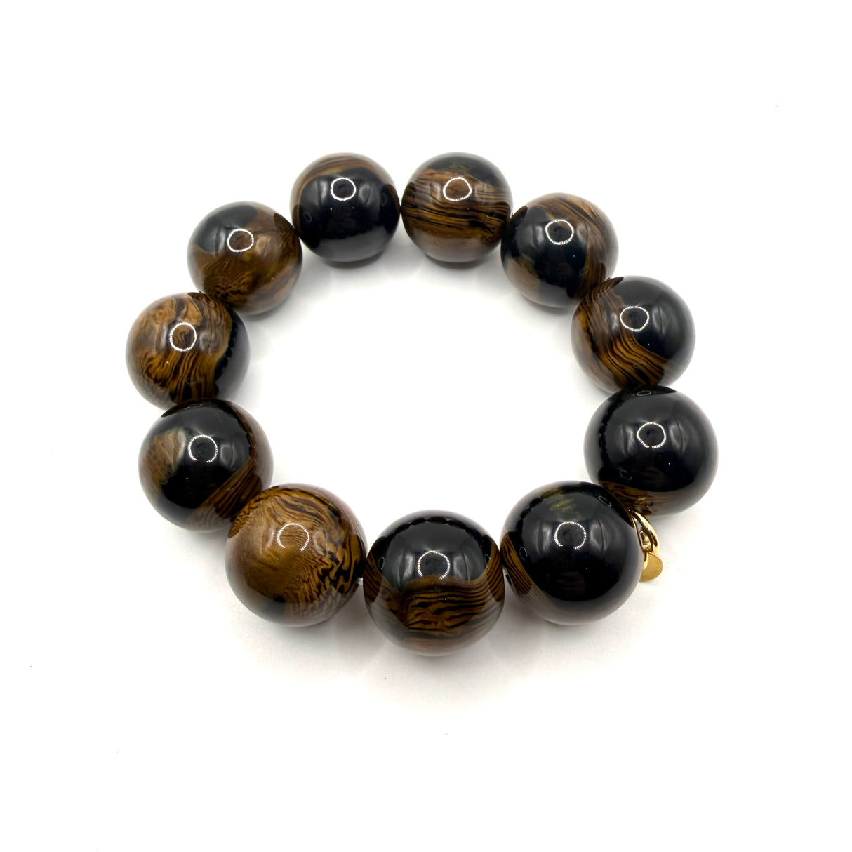 Bracciale sfere in Resina Occhio di Tigre 2