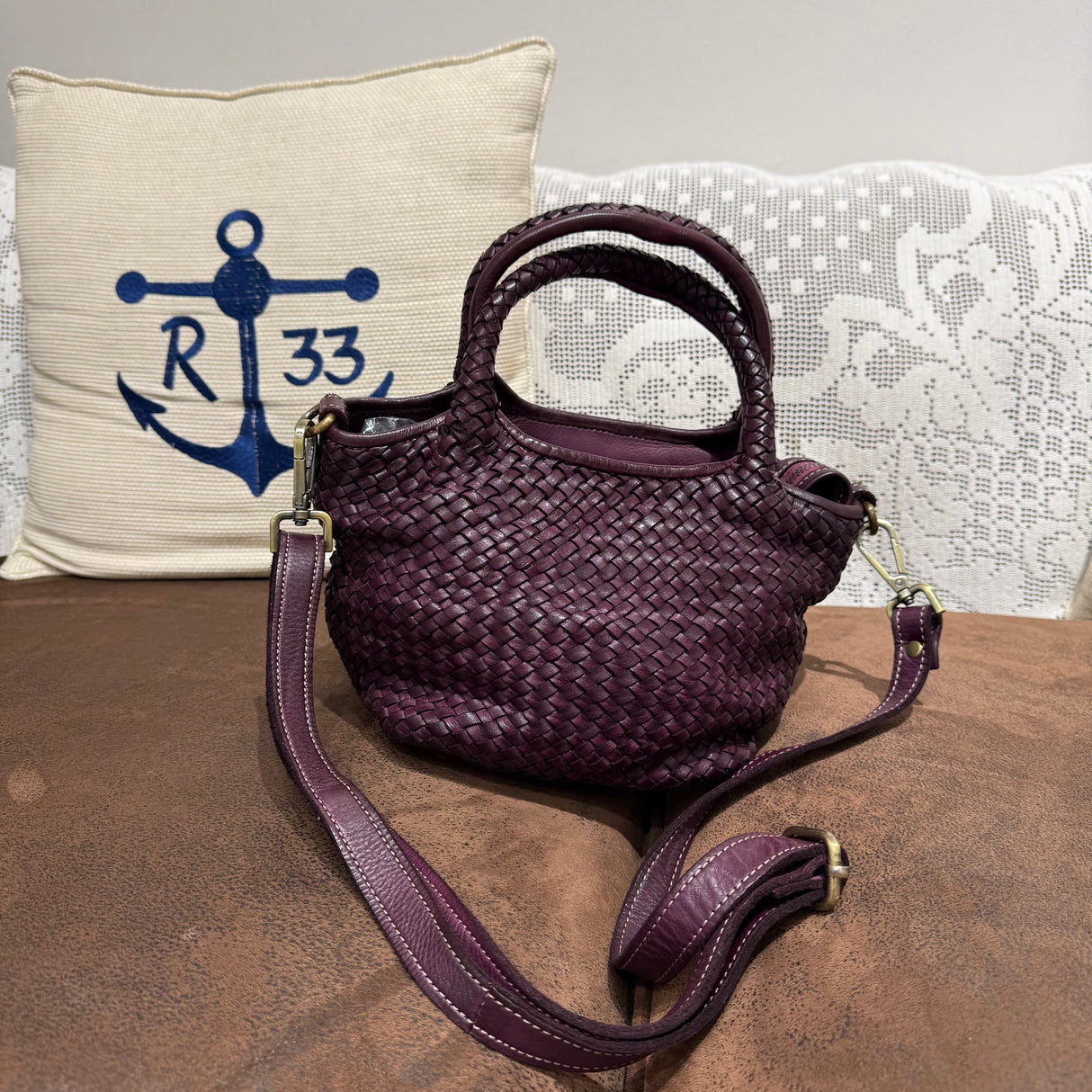 Borsa cestino Hermione small Borgogna