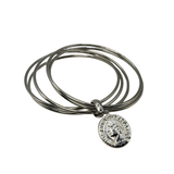 Bracciale rigido 5 fili con moneta Argento925