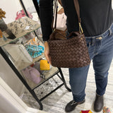 Borsa Mirtilla Small intrecciata Testa di Moro