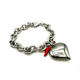 Bracciale maglia rolò e Cuore Acciaio Big