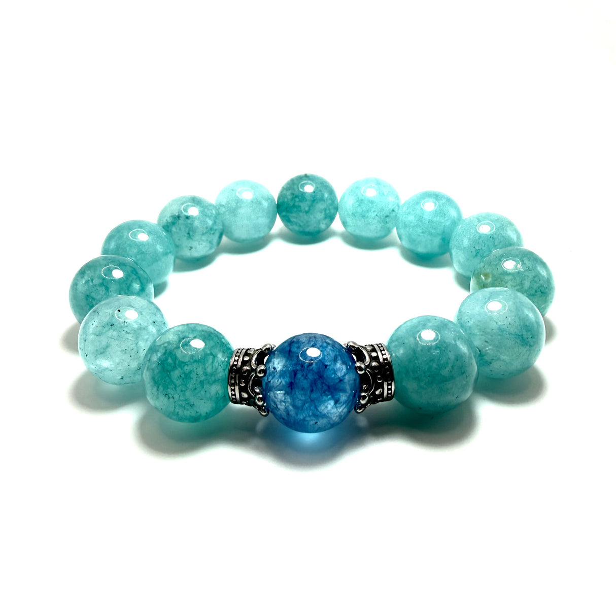 Bracciale Agata Celeste e Corone