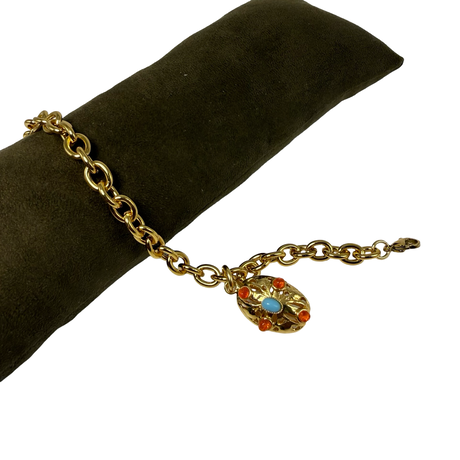Bracciale 6 fili Lanterna Ovale Turchese e Corniola