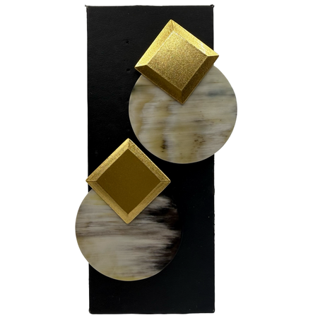 Orecchini geometrici in Corno e Argento925