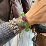 Bracciale Agata Verde, Viola e Corone