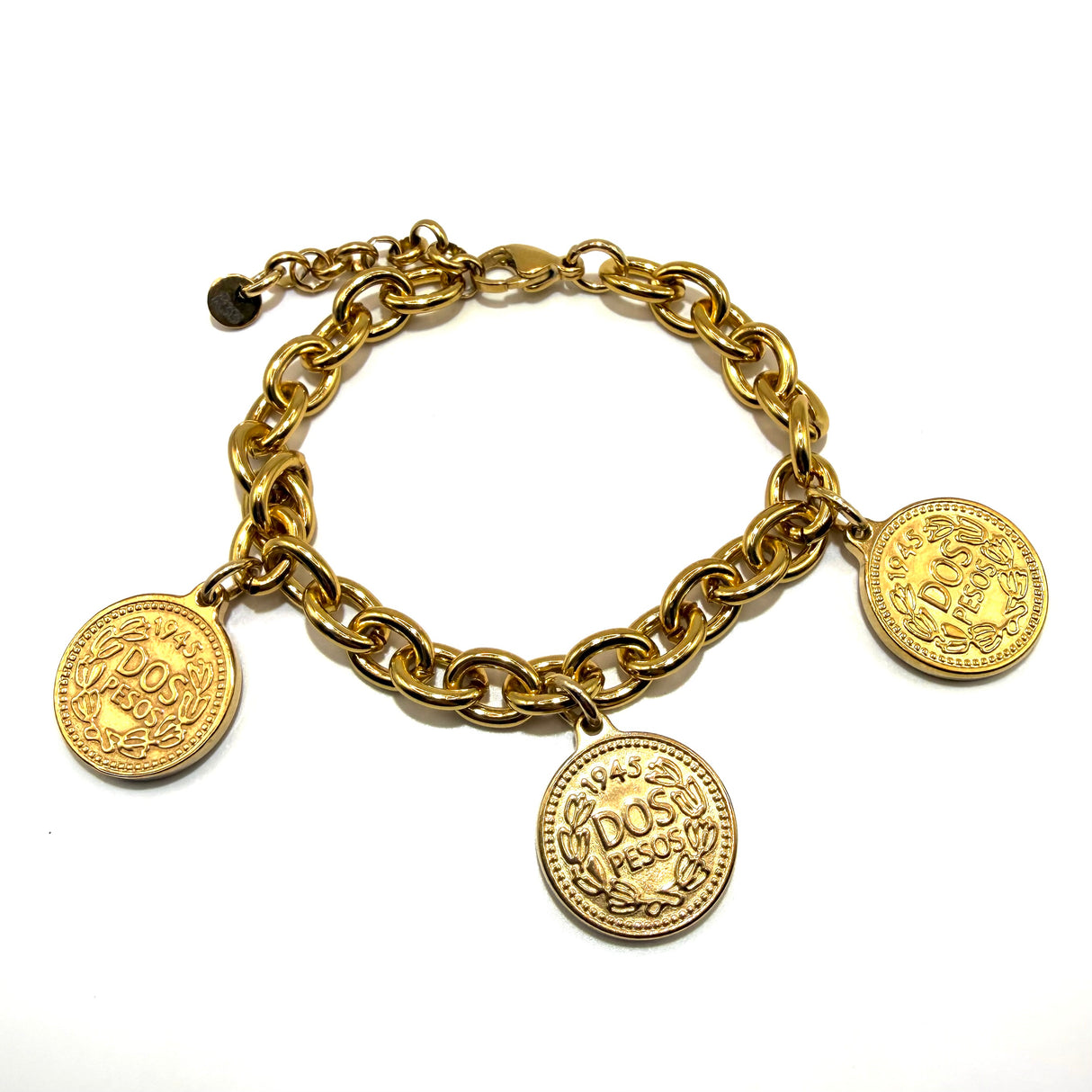 Bracciale monete rolò dorato