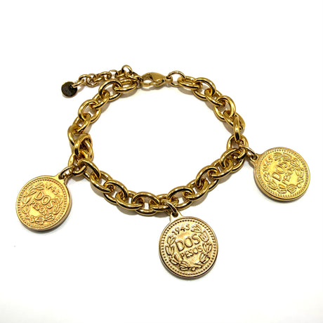 Bracciale monete rolò dorato