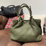 Borsa Rachele pelle Verde Militare