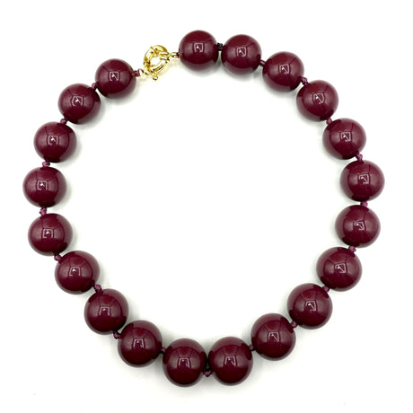 Collana sfere in Resina Burgundy