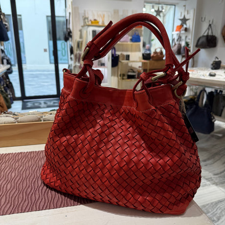 Borsa Intreccio Small Rossa