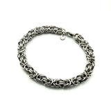 Bracciale Bizantina con anelli godronati 0,8 mm