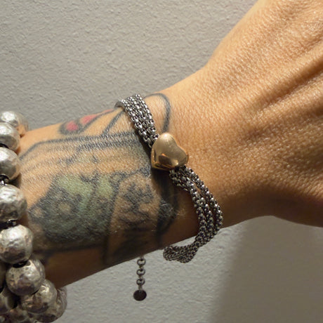 Bracciale pepita cuore Acciaio inossidabile