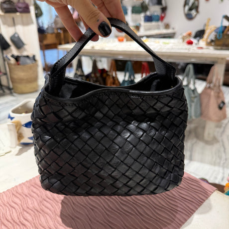 Borsa Mirtilla Small intrecciata Black