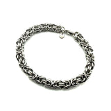 Bracciale Bizantina con anelli godronati 0,8 mm