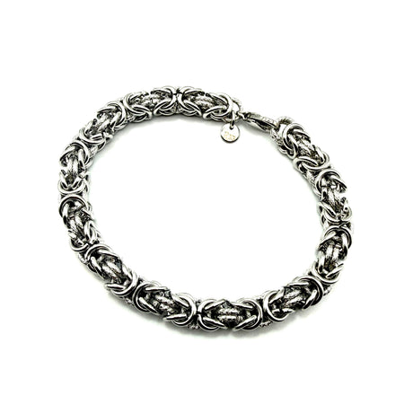 Bracciale Bizantina con anelli godronati 0,8 mm