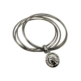 Bracciale rigido 5 fili con moneta Argento925