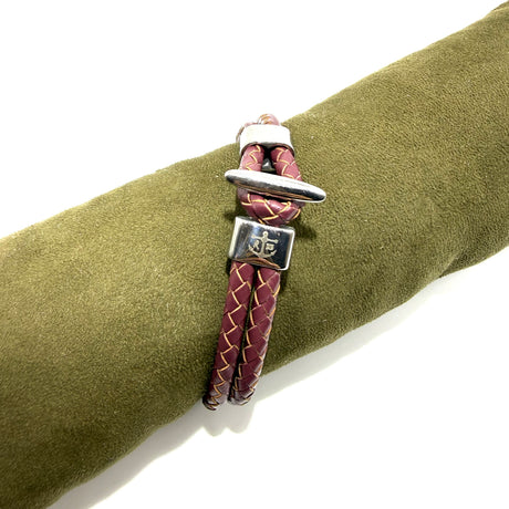 Bracciale Bitta in pelle Borgogna