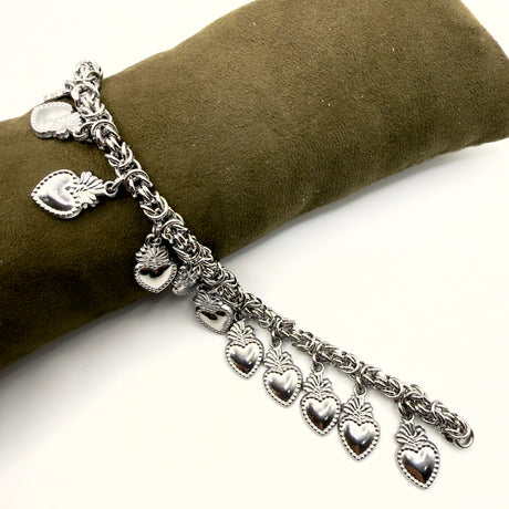 Bracciale Bizantina Cuori Sacri acciaio inossidabile