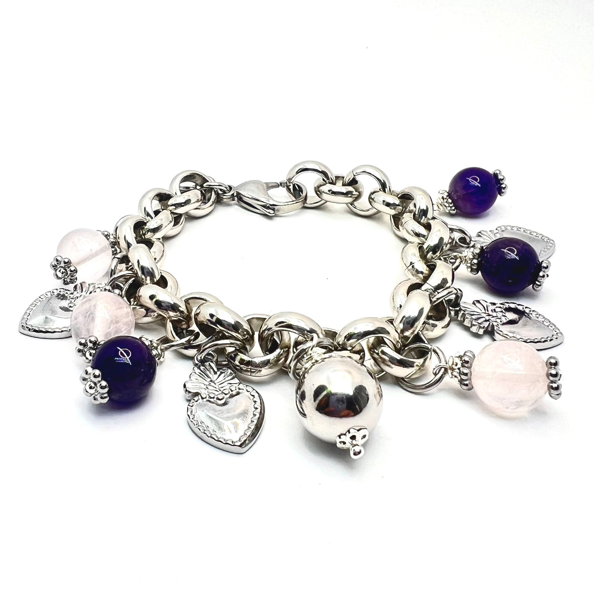BRACCIALE CUORE SACRO E AMETISTA