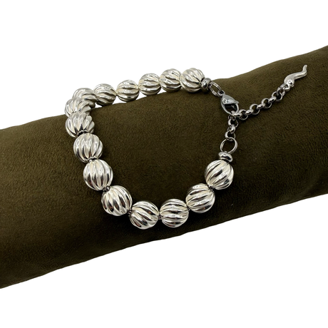Bracciale Sfere ritorte big Argento925 Corno