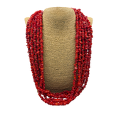 Collana Multifili Corallo Bamboo