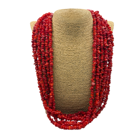 Collana Multifili Corallo Bamboo