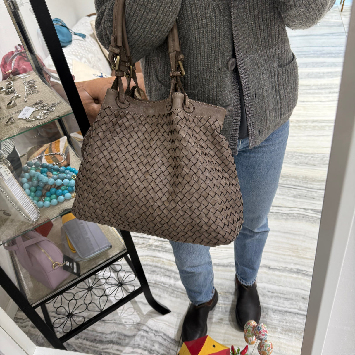 Borsa Intreccio Big Taupe