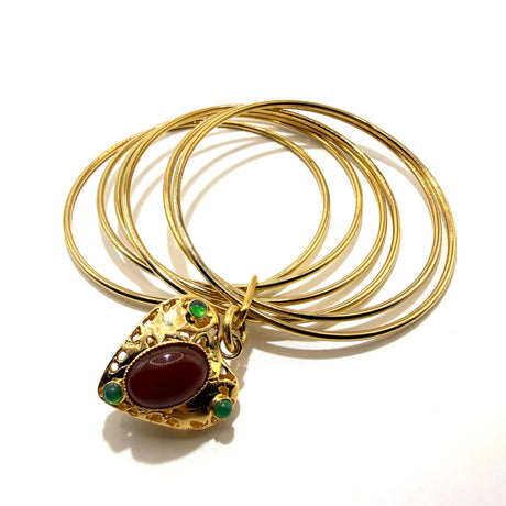 Bracciale 5 fili Lanterna Cuore Corniola