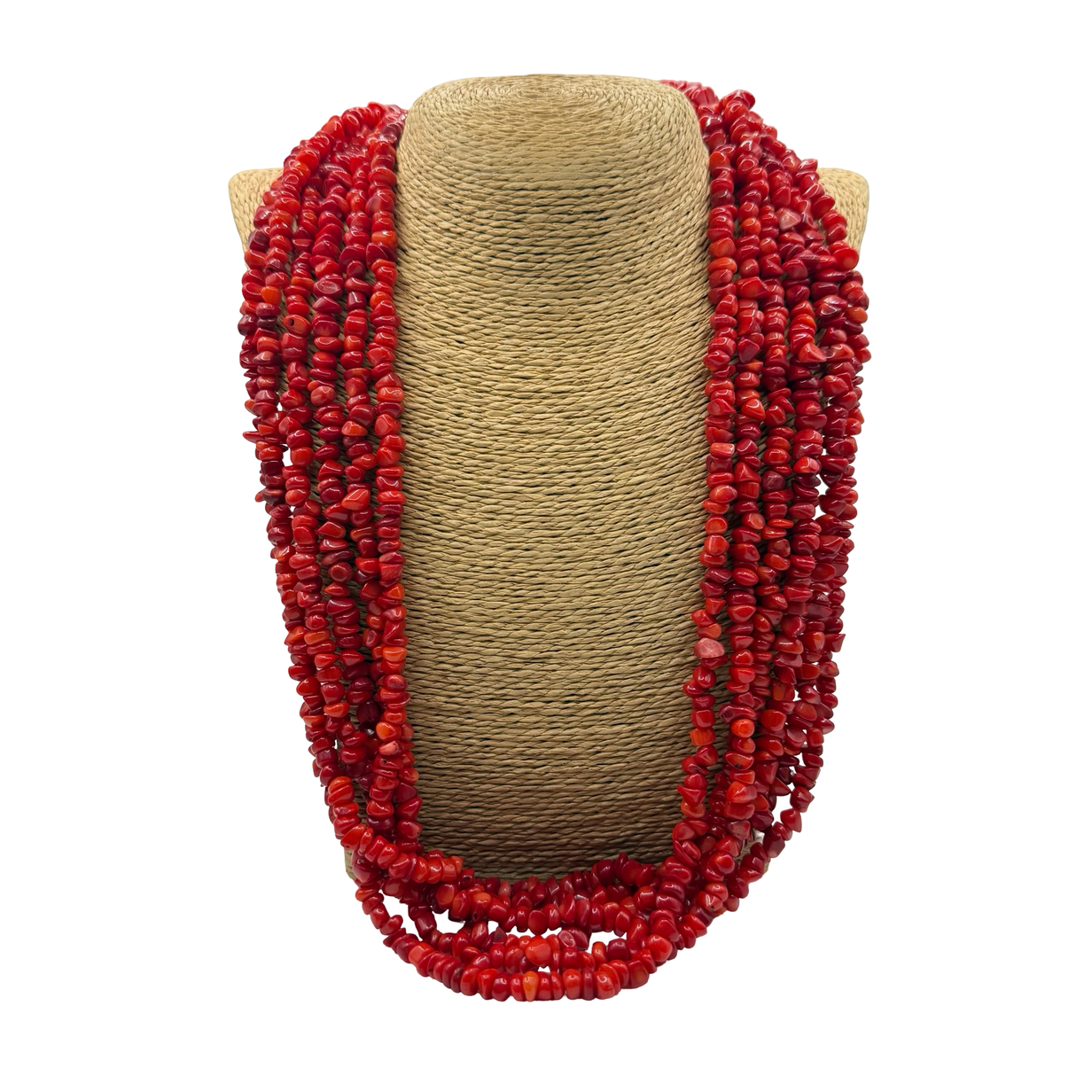 Collana Multifili Corallo Bamboo