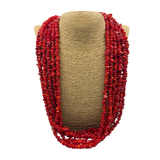 Collana Multifili Corallo Bamboo
