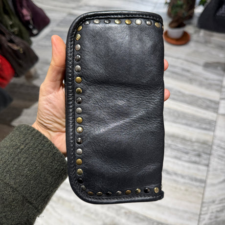 Portafoglio pelle e borchie Black