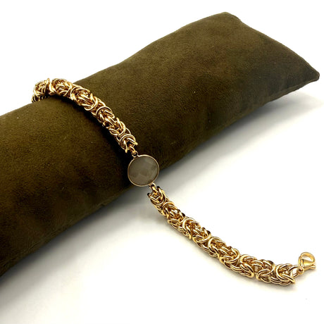 Bracciale Bizantina Dorata e pietra semipreziosa